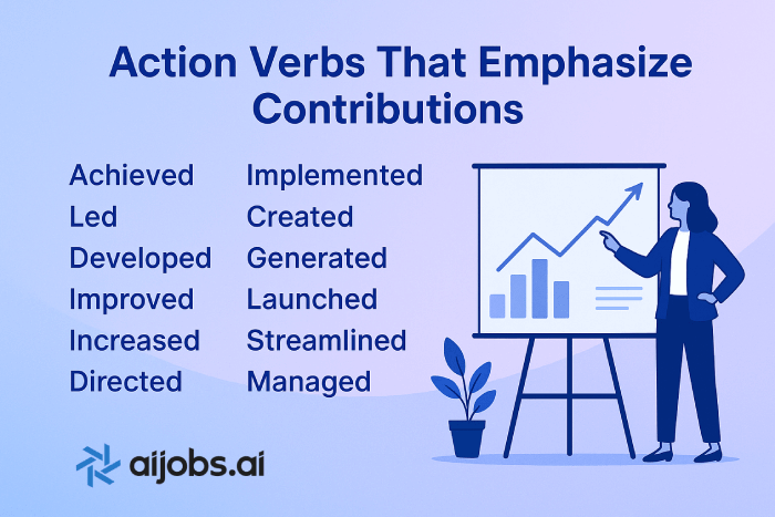 action verbs to add to resume about me section